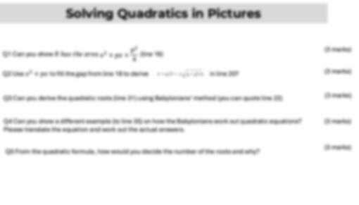 Solving Quadratics in Pictures